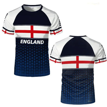2026 New England Flag Print T-shirt Summer Outdoor Sports Breathable Quick-Drying Jersey Men Women Football Training Jerseys