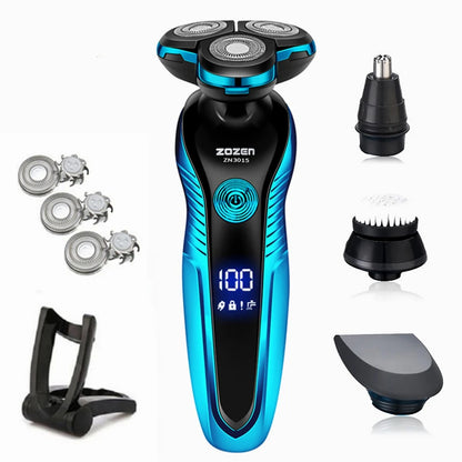 ZOZEN Electric Razor Electric Shaver Washable Rechargeable Body Hair Clipper Shaving Machine for Men Beard Trimmer Wet Dry Use