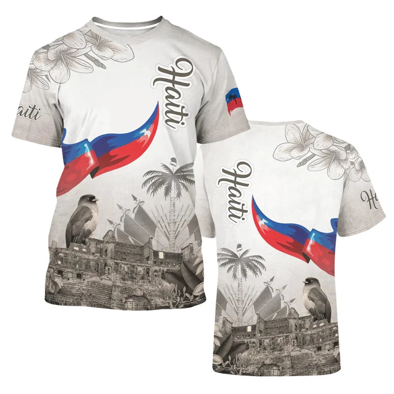 Haiti Flag T-Shirt – 3D Print | Kids & Adults | 100 (4T) to 6XL | World Cup 2026 Fan Edition