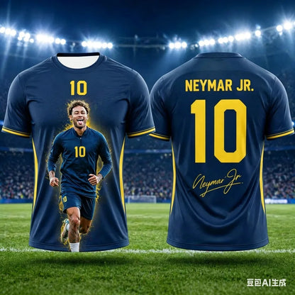 Brasil 2026 Neymar 3D Print Football Jersey – Quick-Dry Fan Outfit | Adults & Kids | XXS-6XL