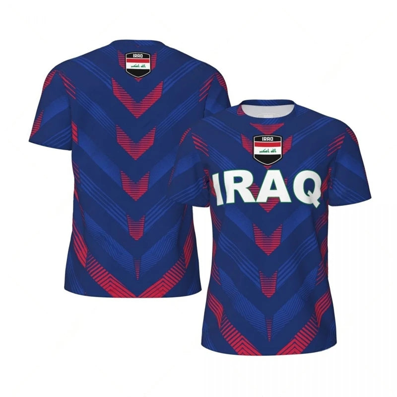 Iraq Flag 3D Print T-Shirt – National Emblem | Oversized Unisex | Kids & Adults | World Cup 2026 Fan