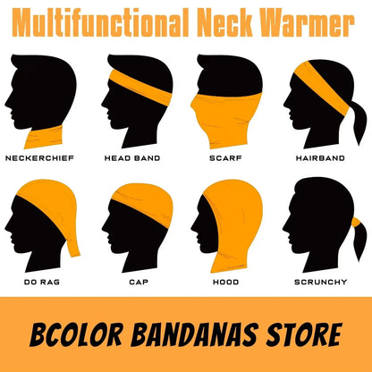 100% Cotton Haitian Flag Punk Scarf for Men and Women Headbands Dancing Hair Masks Outdoor Sports Fishing UV 21.6 - 21.6in