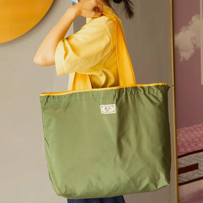 Reusable Home Shopping Bag – Foldable Drawstring Eco-Friendly Tote in 4 Colors (S & L)