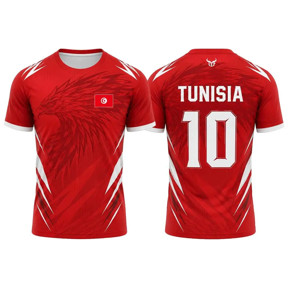 Tunisia Football Fan Jersey 2026 – 3D Flag Print | Breathable Quick-Dry | Unisex | World Cup 2026