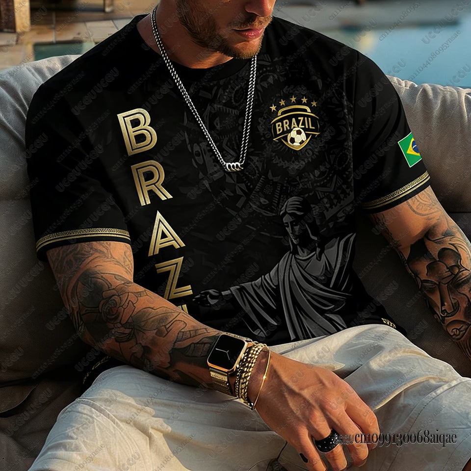 Brazil 2026 Football Jersey – Classic Short Sleeve Sports T-Shirt for Men (10 Colors, XXS-6XL)