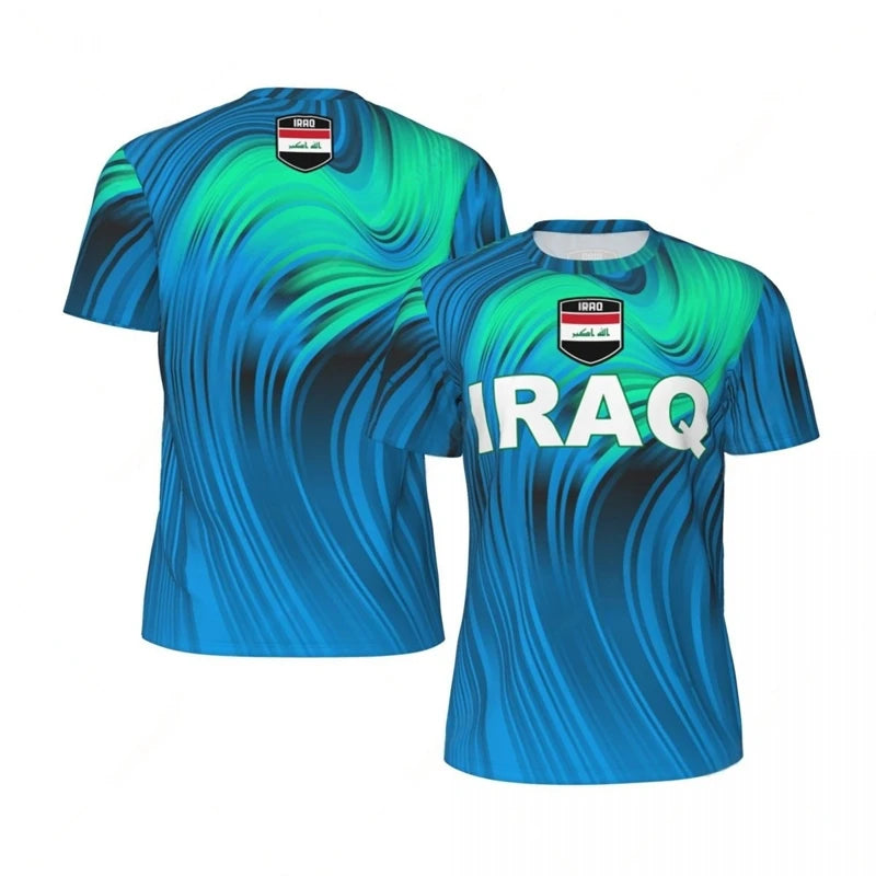 Iraq Flag 3D Print T-Shirt – National Emblem | Oversized Unisex | Kids & Adults | World Cup 2026 Fan
