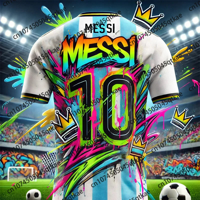 Messi #10 Graffiti 2-Piece Set 2026 – Jersey & Shorts | Oversize Unisex | Kids & Adults | World Cup
