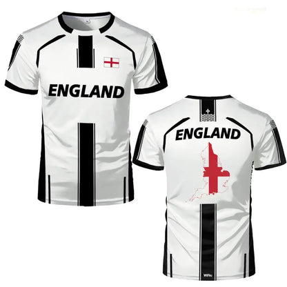 2026 New England Flag Print T-shirt Summer Outdoor Sports Breathable Quick-Drying Jersey Men Women Football Training Jerseys