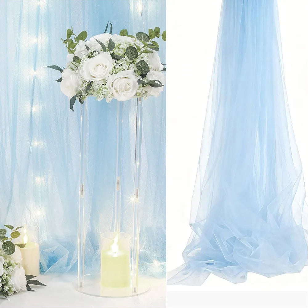 White Wedding 75cm X 6M Tulle Arch Draping Fabric Backdrop 28.7" X 20FT Sheer Drapes Fabric for Wedding Ceremony Birthday Party