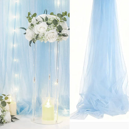 White Wedding 75cm X 6M Tulle Arch Draping Fabric Backdrop 28.7" X 20FT Sheer Drapes Fabric for Wedding Ceremony Birthday Party