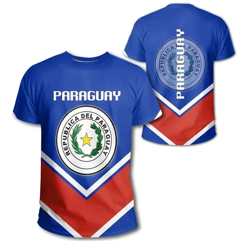 Paraguay Flag 3D Print T-Shirt 2026 – National Emblem Graphic Tee | Unisex | Kids & Adults (100-160, XXS-6XL)