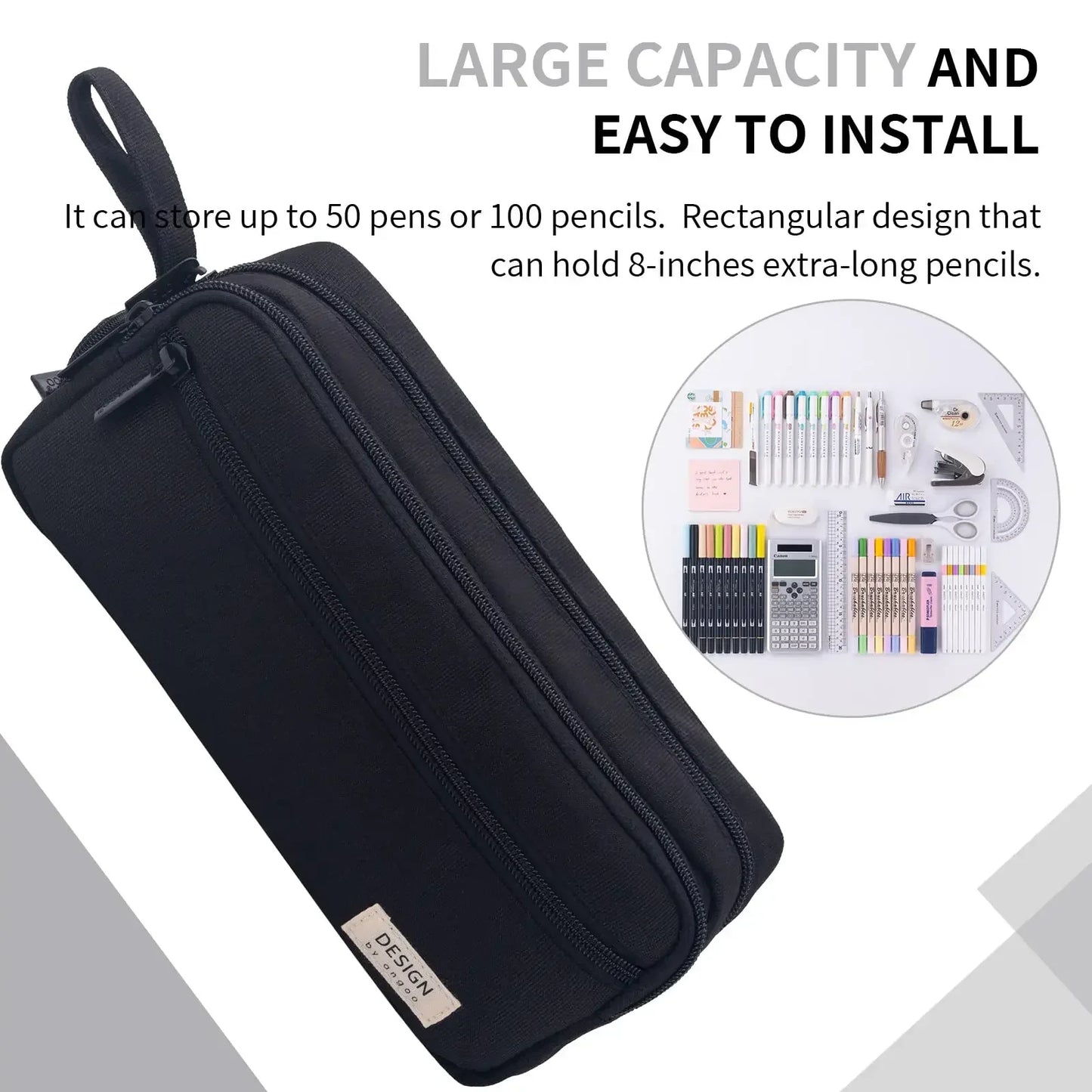 Multi-Compartment Pencil Case With Smooth Zipper, Portable and Usable as Makeup Bag. New Semester Essentials.