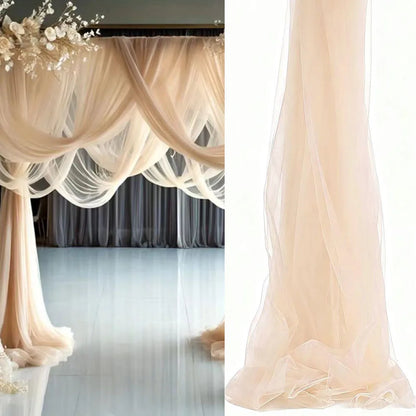 White Wedding 75cm X 6M Tulle Arch Draping Fabric Backdrop 28.7" X 20FT Sheer Drapes Fabric for Wedding Ceremony Birthday Party