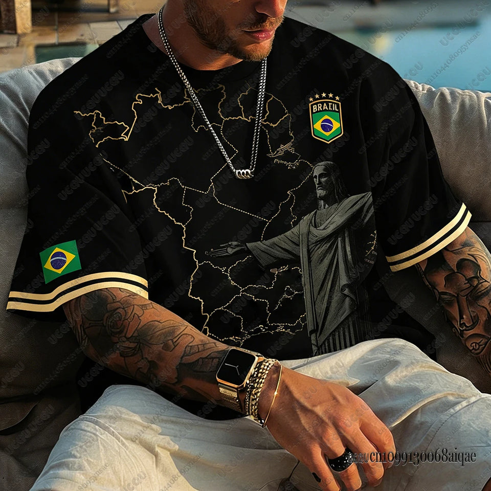 Brazil 2026 Football Jersey – Classic Short Sleeve Sports T-Shirt for Men (10 Colors, XXS-6XL)