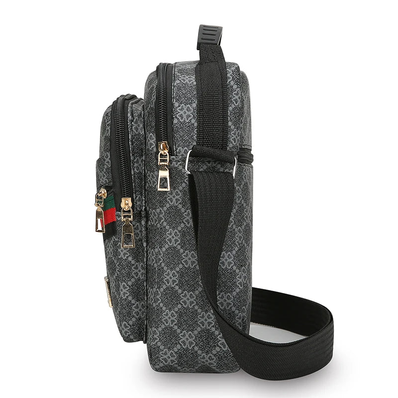 Men's Crossbody Bag Multi-Layer Large Capacity Waterproof Oxford Casual Business Shoulder Sling Messenger for TravelDailyCommute