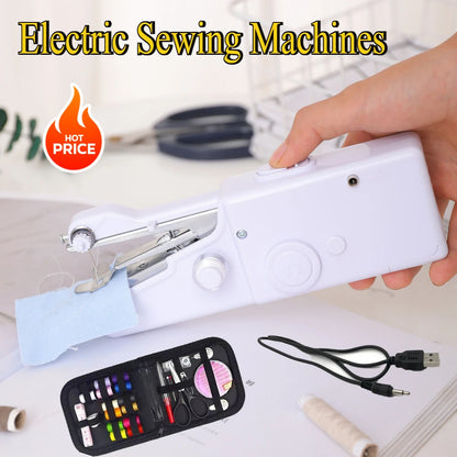 Hand Sewing Machine for Home Portable Mini Sewing Machine Handheld Electric Sewing Machine With Bobbin DIY Apparel Supplies Arts