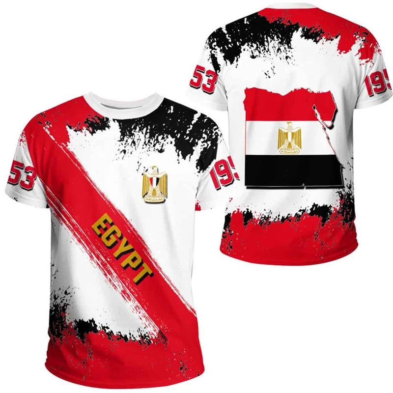 Egypt Flag 3D Print T-Shirt – Egyptian National Emblem | Oversized Unisex | XXS-4XL | World Cup 2026 Fan