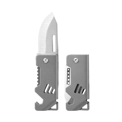 Key Chain Pendant Compact Bottle Opener Pocket Knife Outdoor Folding Knife For Camping Fishing Keyring