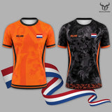 Netherlands Flag Print Football Jersey Outdoor Casual Breathable Short Sleeve Tops Summer Men Gym Sports Training Soccer T-shirt