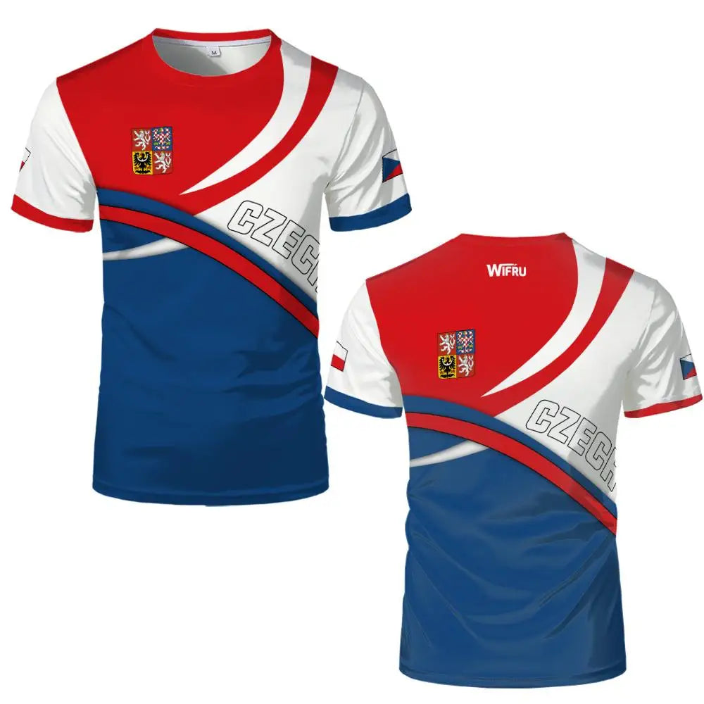 Czech Republic Flag T-Shirt – 3D Print Football Jersey | Unisex | XXS to 6XL