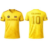 2026 New Columbia Flag Print Soccer Jersey Men's Breathable Sports V-neck T-Shirt Unisex Training Casual Streetwear Fan Gift Top