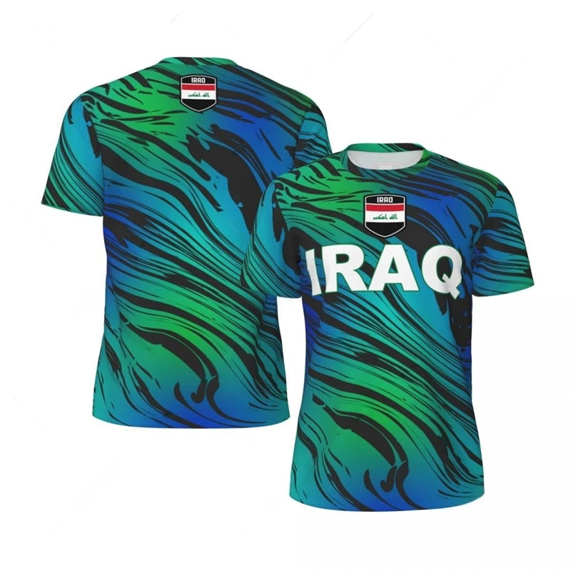 Iraq Flag 3D Print T-Shirt – National Emblem | Oversized Unisex | Kids & Adults | World Cup 2026 Fan