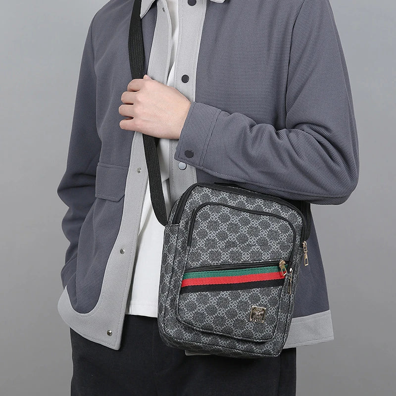 Men's Crossbody Bag Multi-Layer Large Capacity Waterproof Oxford Casual Business Shoulder Sling Messenger for TravelDailyCommute