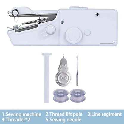 Portable Sewing Machine Manual Handheld Rope-free Electric Quick Build DIY Apparel Supplies Arts Crafts Home Garden Mini