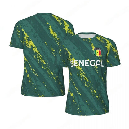 Senegal Flag Football T-Shirt – 3D National Emblem Print | Unisex | Kids & Adults | XXS to 6XL