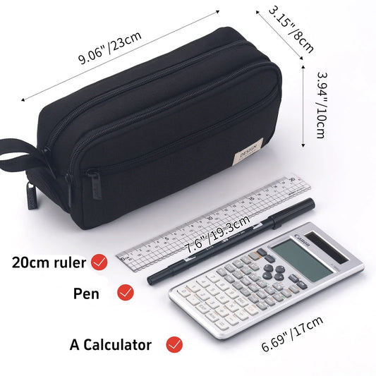 Multi-Compartment Pencil Case With Smooth Zipper, Portable and Usable as Makeup Bag. New Semester Essentials.