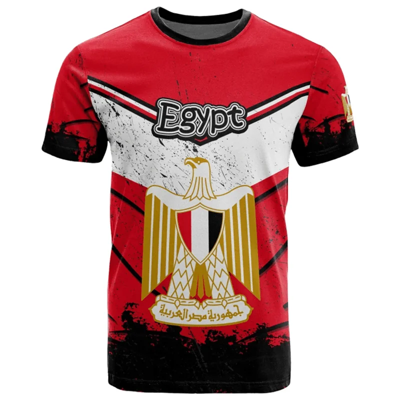 Egypt Flag 3D Print T-Shirt – Egyptian National Emblem | Oversized Unisex | XXS-4XL | World Cup 2026 Fan