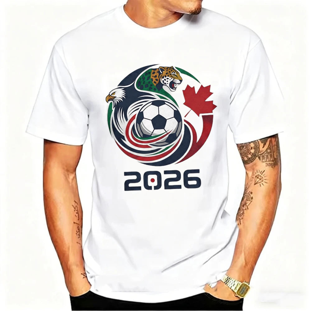 World Cup 2026 Soccer T-Shirt – USA Canada Mexico | Eagle & Jaguar Graphic Tee | XS to XXXL