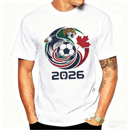 World Cup 2026 Soccer T-Shirt – USA Canada Mexico | Eagle & Jaguar Graphic Tee | XS to XXXL