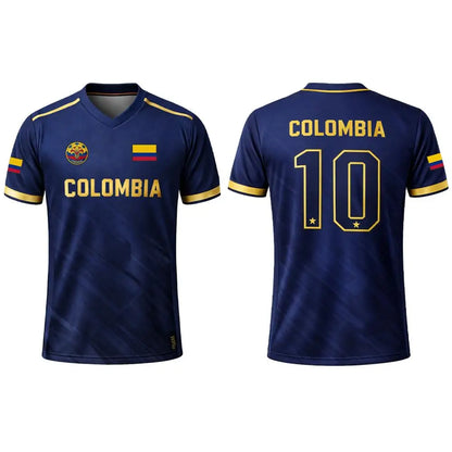 2026 New Columbia Flag Print Soccer Jersey Men's Breathable Sports V-neck T-Shirt Unisex Training Casual Streetwear Fan Gift Top