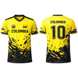 2026 New Columbia Flag Print Soccer Jersey Men's Breathable Sports V-neck T-Shirt Unisex Training Casual Streetwear Fan Gift Top