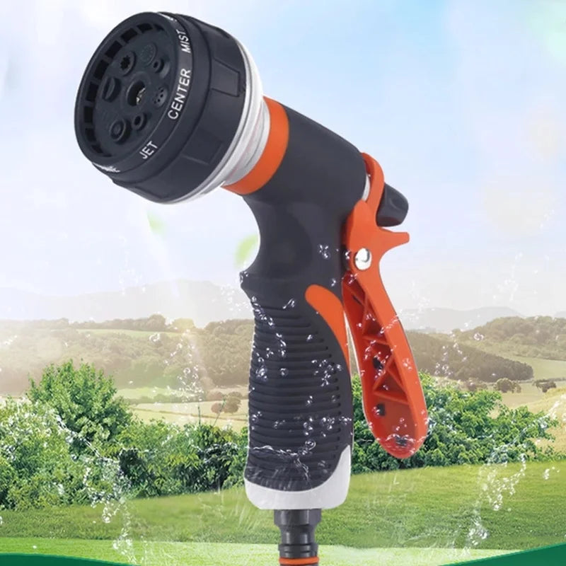 8-Function Garden & Car Wash Water Spray Gun – Adjustable High Pressure Hose Nozzle