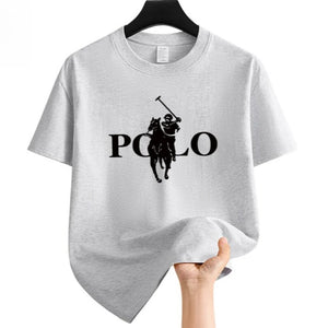 Men's Summer Fashion Brand Clothing Ralph Laurent polo Casual Business Shorts  Loose Sleeve Versatile Round Neck T-Shirt  Breathable T-Shirt