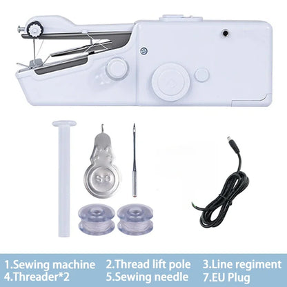 Portable Sewing Machine Manual Handheld Rope-free Electric Quick Build DIY Apparel Supplies Arts Crafts Home Garden Mini