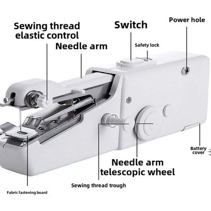 Hand Sewing Machine for Home Portable Mini Sewing Machine Handheld Electric Sewing Machine With Bobbin DIY Apparel Supplies Arts