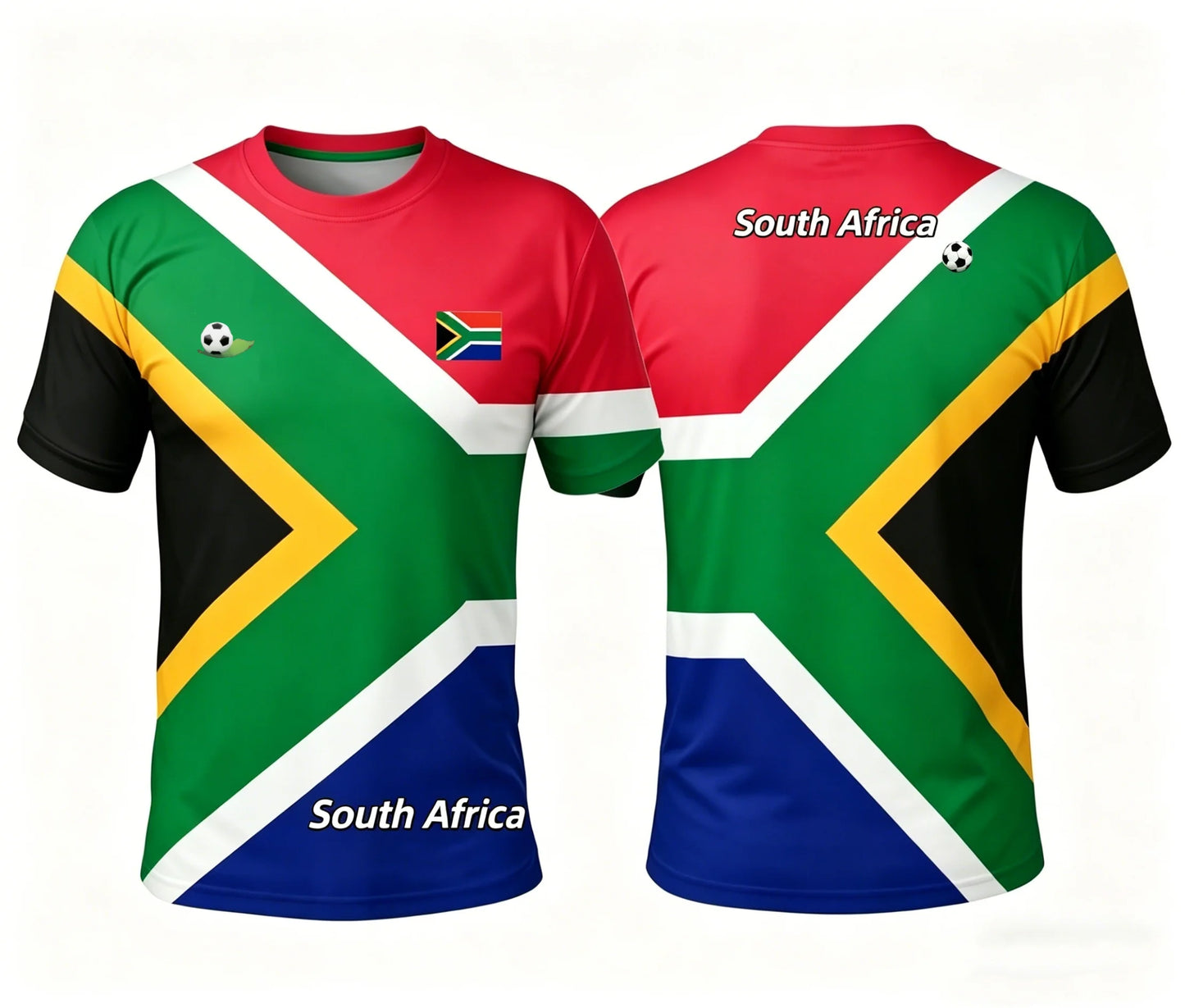 South Africa Football T-Shirt – 3D Flag Print | Loose Fit | Unisex | S to 6XL