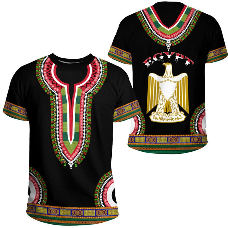Egypt Flag 3D Print T-Shirt – Egyptian National Emblem | Oversized Unisex | XXS-4XL | World Cup 2026 Fan