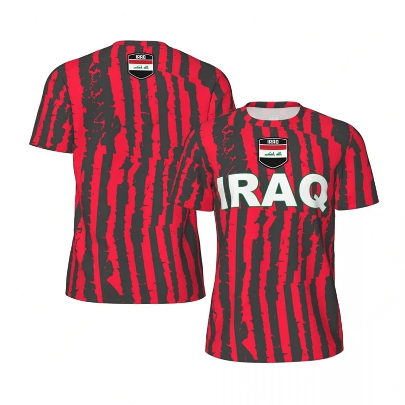 Iraq Flag 3D Print T-Shirt – National Emblem | Oversized Unisex | Kids & Adults | World Cup 2026 Fan
