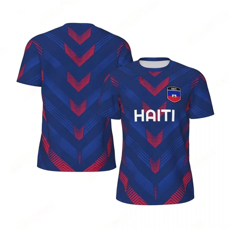Haiti 2026 Football T-Shirt – 3D Flag Print Fan Outfit | Adults & Kids | Breathable | XXS-6XL
