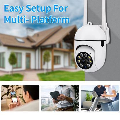 8MP Outdoor Electronic Security Camera – WiFi PTZ with Night Vision & Two-Way Audio