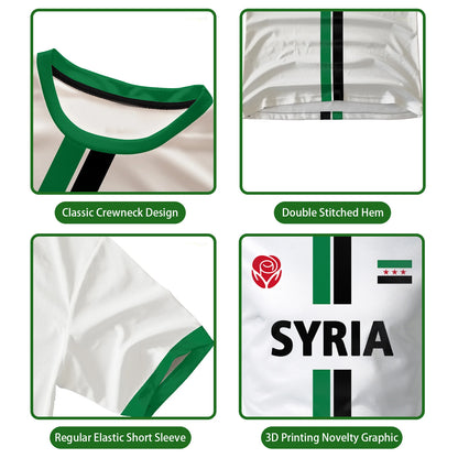 Syria Football Jersey T-Shirt 2026 – Syrian Flag | Oversized | Kids & Adults | World Cup Fan