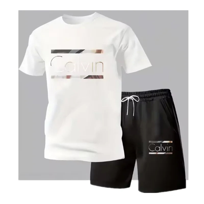 3D Letter Print T-Shirt & Shorts Set – 2-Piece Summer Outfit | Men | M to XXXL