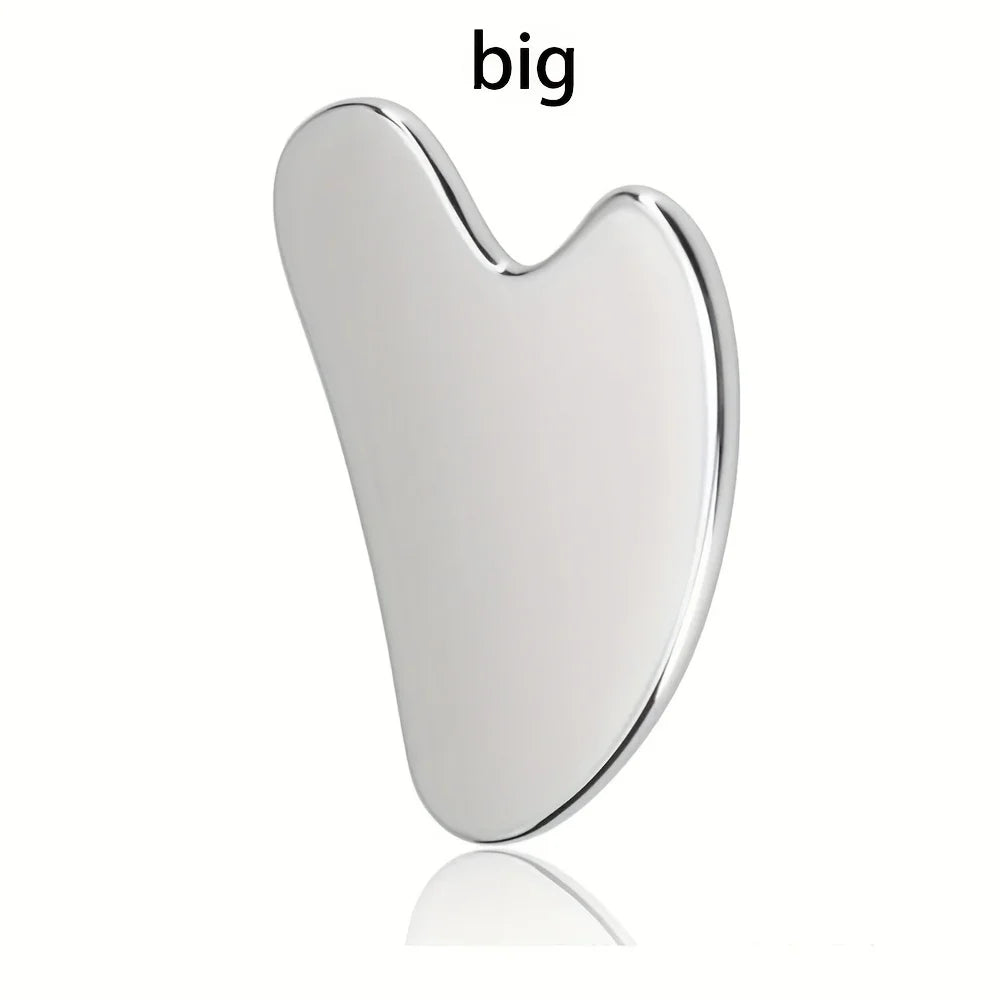 Gua Sha Acier Inoxydable Rafraîchissant – Massage Visage & Mâchoire