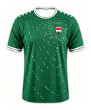 2026 Iraq Style Football Jersey, Lightweight Quick Dry Breathable Sports Tee, Green White Soccer Fan Shirt Streetwear Top