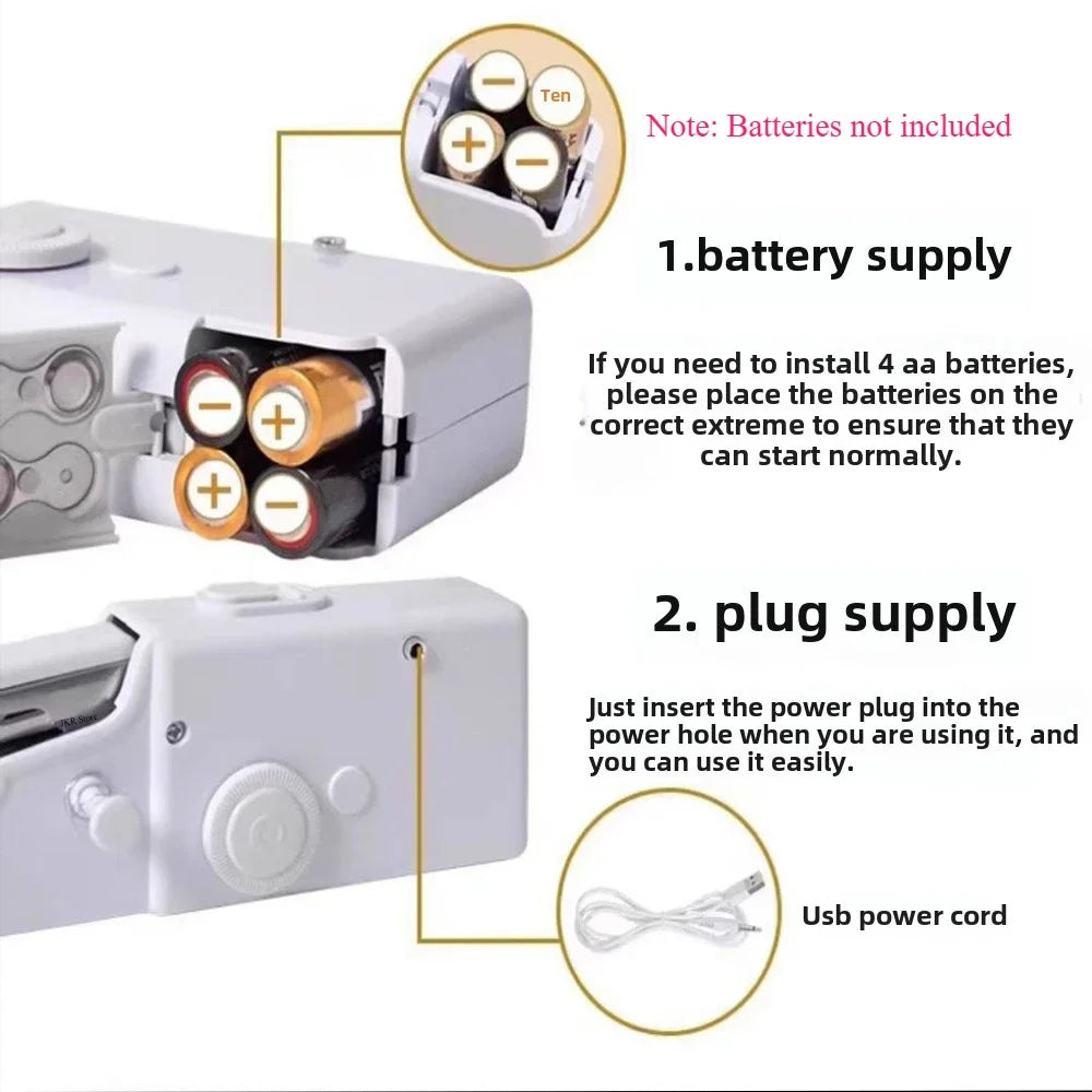 Hand Sewing Machine for Home Portable Mini Sewing Machine Handheld Electric Sewing Machine With Bobbin DIY Apparel Supplies Arts
