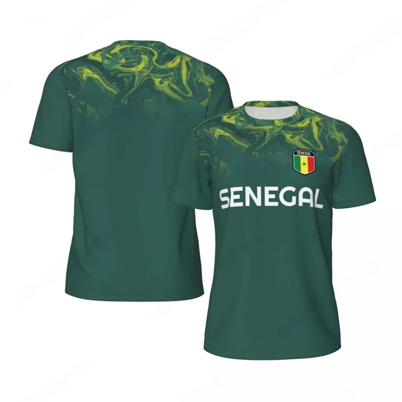 Senegal Flag Football T-Shirt – 3D National Emblem Print | Unisex | Kids & Adults | XXS to 6XL